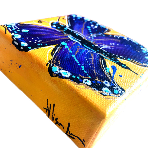 Let your Dreams be Wings 4" x 4"Butterfly Painting - Original - Butterfly Spring Collection