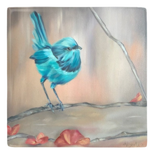 Load image into Gallery viewer, blue bird art magnet allison luci art to have faith is to have wings
