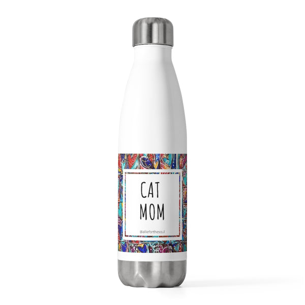 Cat Mom Colorful Heart Art 20oz Insulated Bottle