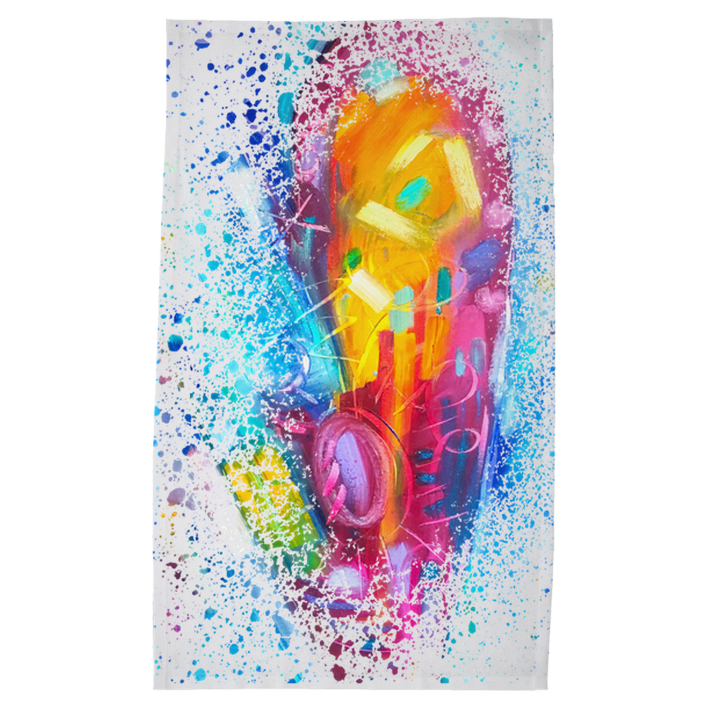 Tea Towels with Colorful Heart Art