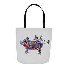 Load image into Gallery viewer, Pig Love Tote Bag with Allie for the Soul Heart Art
