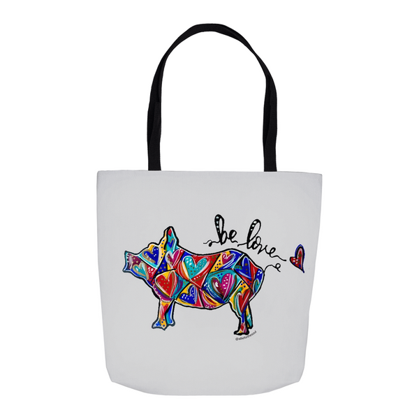 Pig Love Tote Bag with Allie for the Soul Heart Art