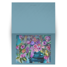 Load image into Gallery viewer, Bouquet of Flower Set of 10, 30, 50 Greeting Cards with Allison Luci Original Art - Dusty Teal
