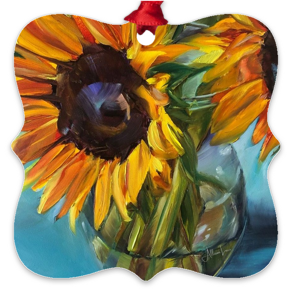 Sunflowers Holiday Metal Ornament