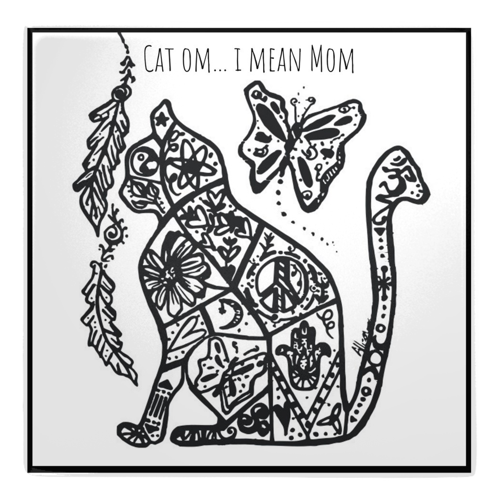 cat mom namaste spiritual cat lady art allie for the soul allison luci art magnet