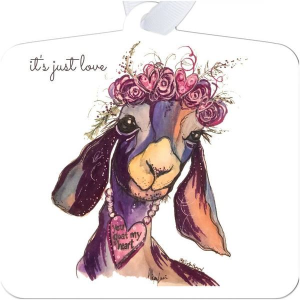 Sweet Pea Goat Metal Holiday Ornament