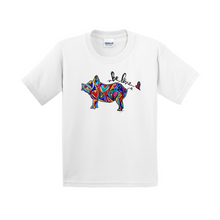 Load image into Gallery viewer, Be Love Pig Shape Heart Art T-Shirt (Youth Sizes) - 3 Colors
