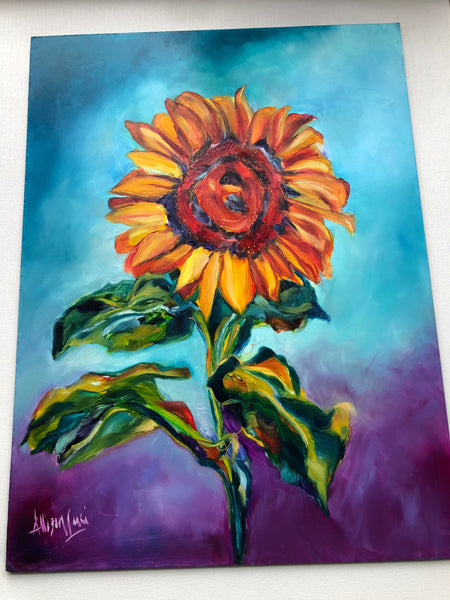 Bold bright colorful Whimsical Sunflower Paintings Art  Allison Luci Allie for the Soul