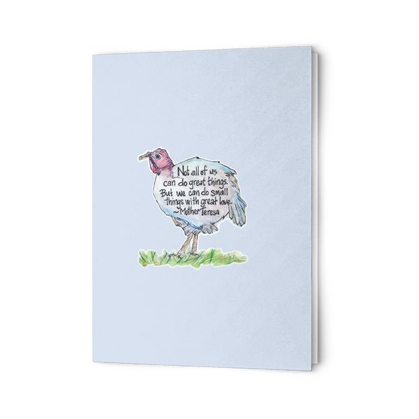Sweet Turkey with Mother Teresa Quote Cards - Set of 10, 30, 50