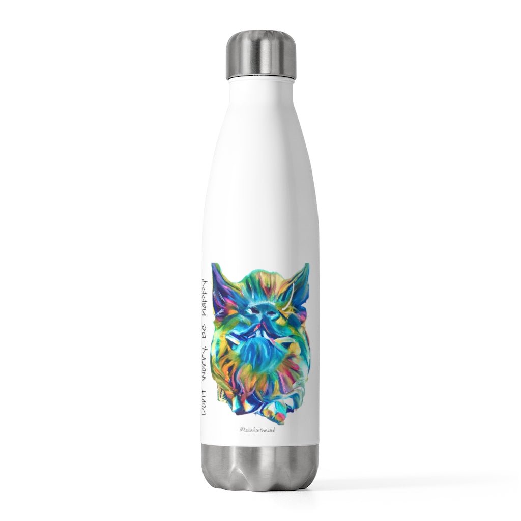 Don't Worry, Be Happy!  Hans2 Colorful Pig Art 20oz Insulated Bottle