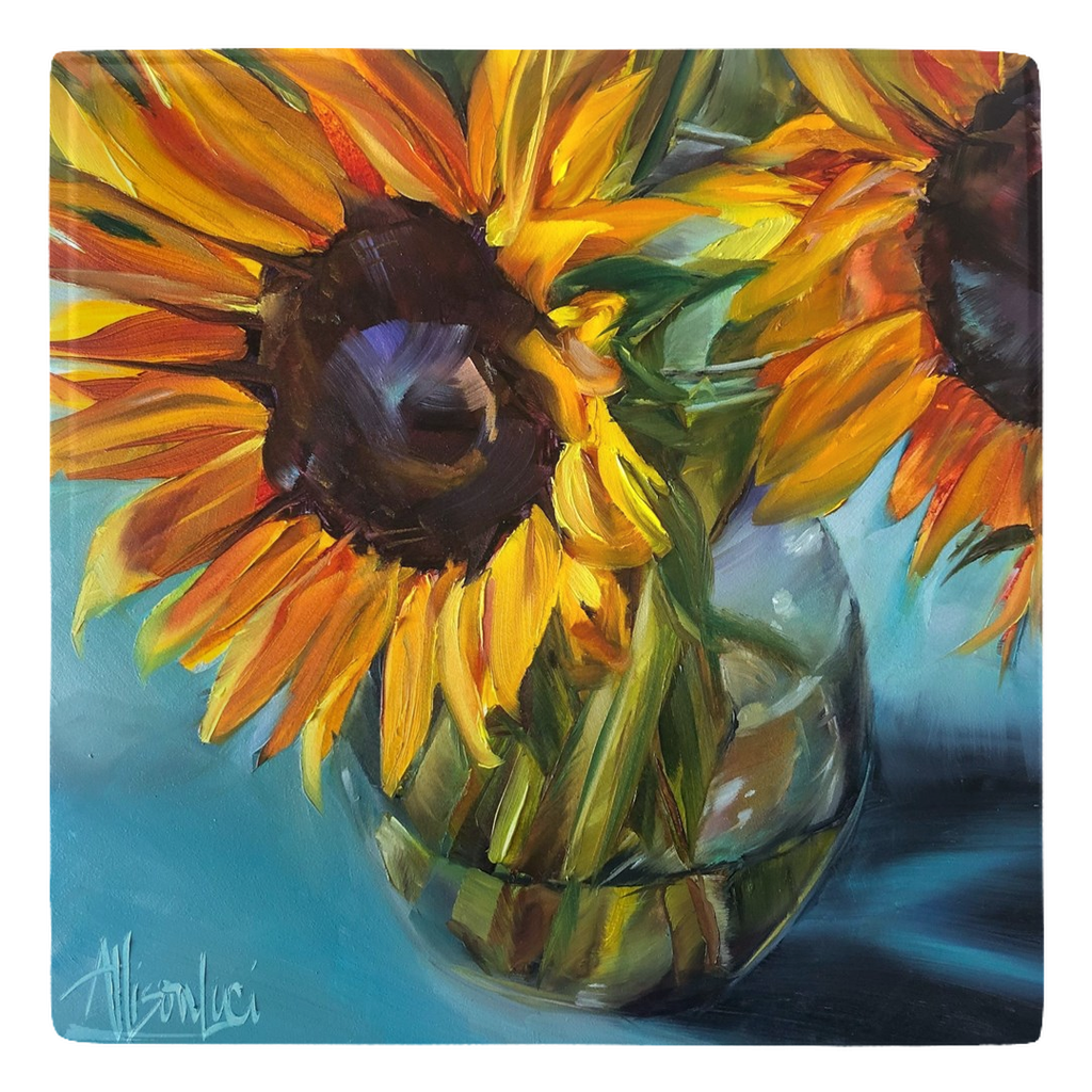 sunflower art magnet allison luci art painting