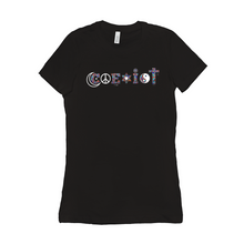 Load image into Gallery viewer, COEXIST Heart Art Women&#39;s SLIM FIT Short Sleeve T-Shirts - 4 Colors
