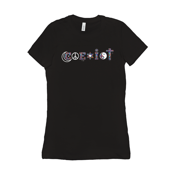 COEXIST Heart Art Women's SLIM FIT Short Sleeve T-Shirts - 4 Colors