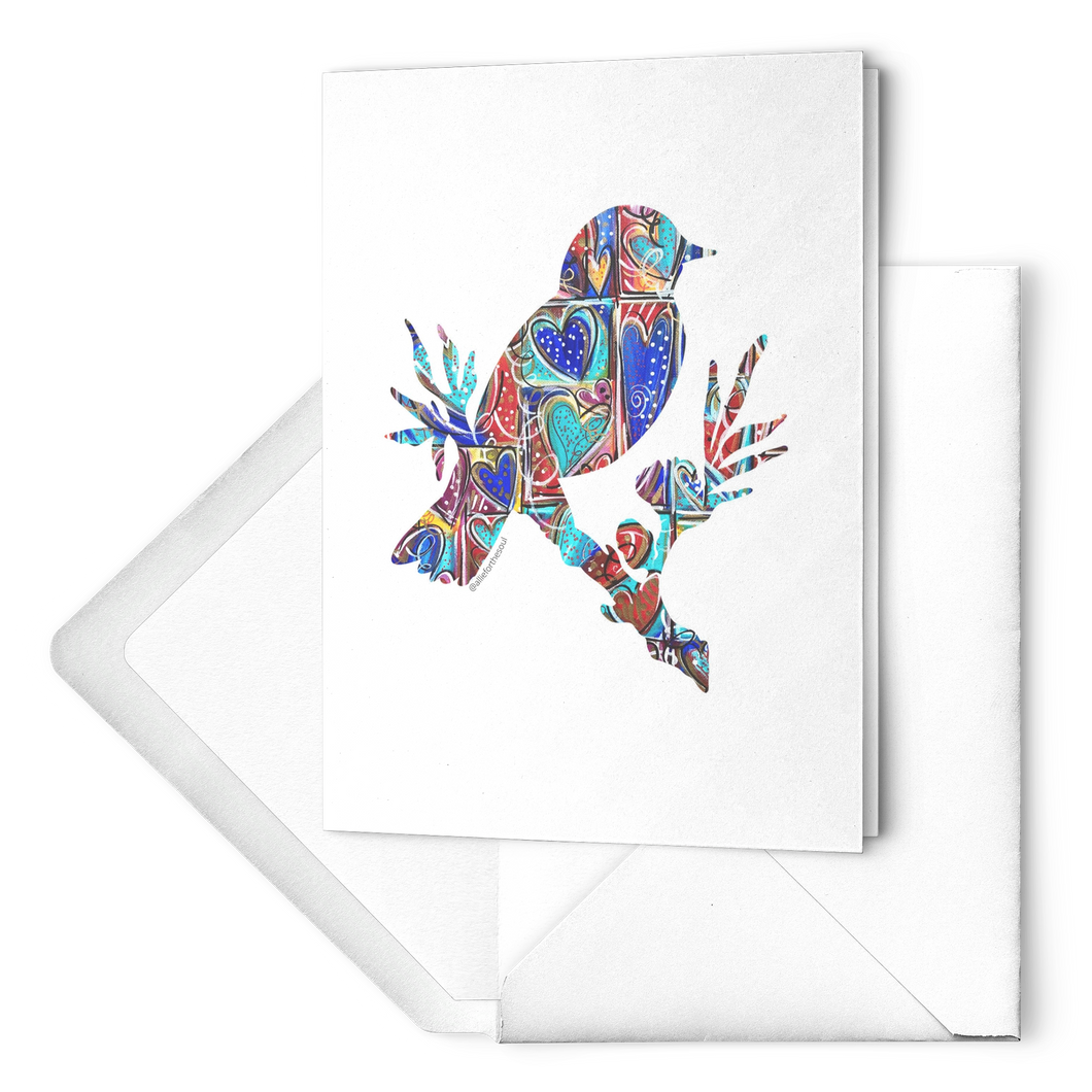bird lovers heart art greeting cards notecards thank you birthday thinking of you colorful i love you allie for the soul art painting