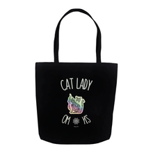 Load image into Gallery viewer, crazy cat lady namaste tote bag allison luci allie for the soul
