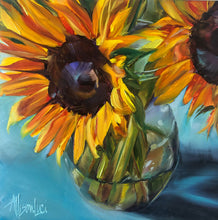 Load image into Gallery viewer, sunflower painting large gallery wrapped canvas print affordable art for home decor allison luci allie for the soul flowers bright illuminating yellow pantone color
