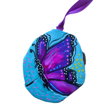 Load image into Gallery viewer, Rare and Gentle Butterfly Tree Slice Ornament Hand Painted - Butterfly Spring Collection
