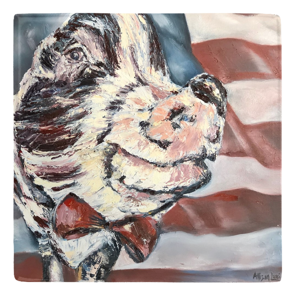 melvin for President pig rescue painting magnet allison luci art odd man inn animal refuge sanctuary