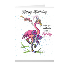 Load image into Gallery viewer, Flamingo Birthday Card
