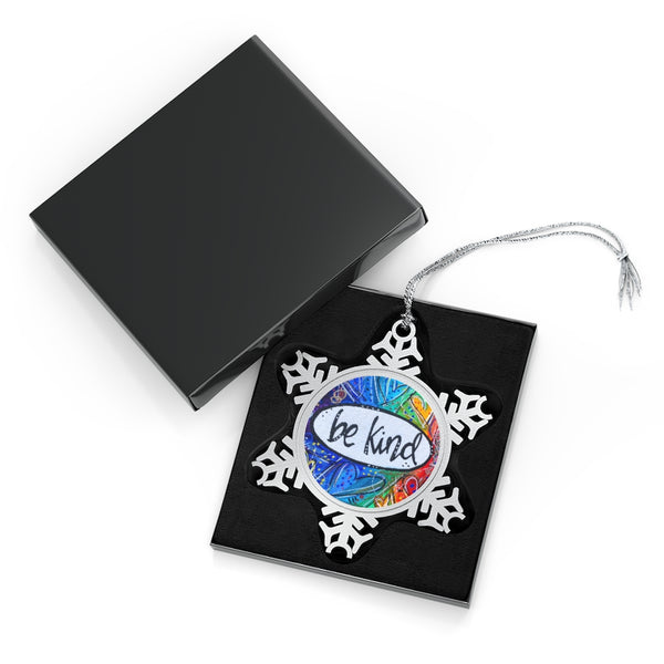 Be Kind Pewter Snowflake Ornament