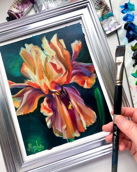 Peach Jam Iris Painting 8