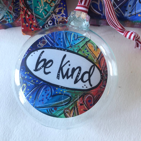 Be Kind Glass Ornament