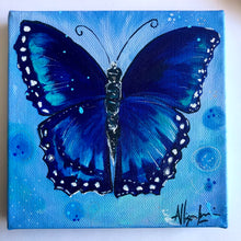 Load image into Gallery viewer, Blue Wings 6&quot; x6&quot; Butterfly Painting - Original - Butterfly Spring Collection
