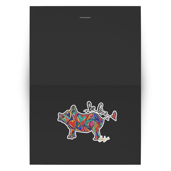 Be Love Piggie Heart Art Greeting Cards - Set pf 10, 30, 50
