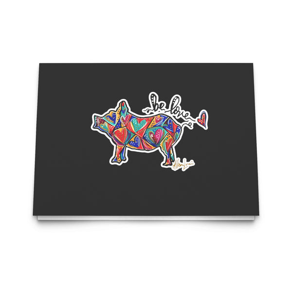 Be Love Piggie Heart Art Greeting Cards - Set pf 10, 30, 50