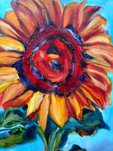 Load image into Gallery viewer, Nothing Can Dim the Light That Shines from Within Sunflower Original Oil Painting 12&quot; x 16&quot;
