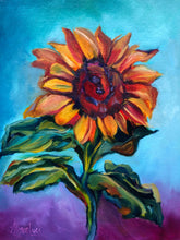 Load image into Gallery viewer, Nothing Can Dim the Light That Shines from Within Sunflower Original Oil Painting 8&quot; x 10&quot;
