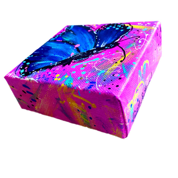 Confetti-Fly 4" x 4"Butterfly Painting - Original - Butterfly Spring Collection