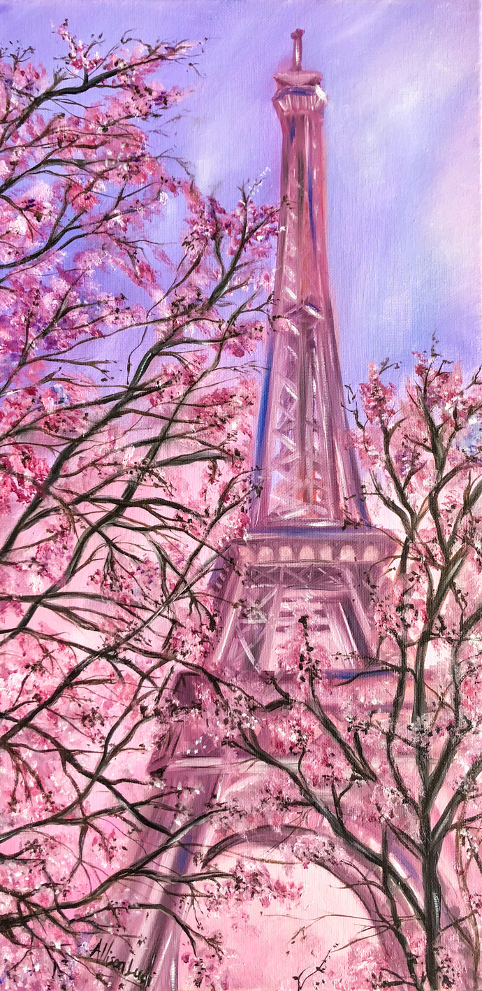 Paris in Spring Eiffel Tower Gallery Wrapped Canvas