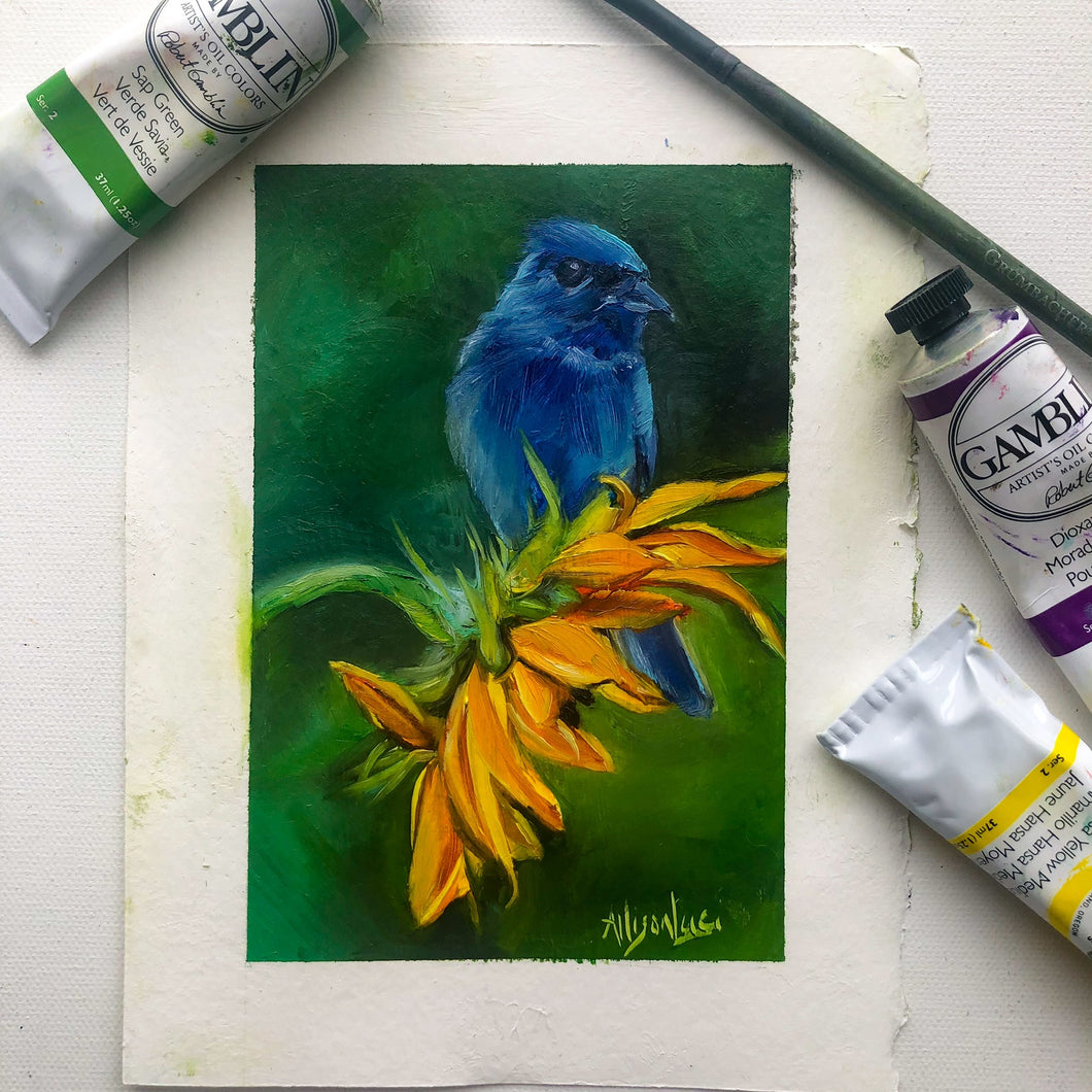 Sunflower and Bluebird 