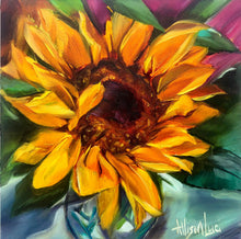 Load image into Gallery viewer, Sunflower Art &quot;A Moment in Time&quot; 6&quot; x 6&quot; Original Oil Painting Allison Luci
