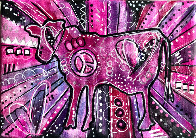 Peace, Love and Cows LOVE Collection Original Art 5