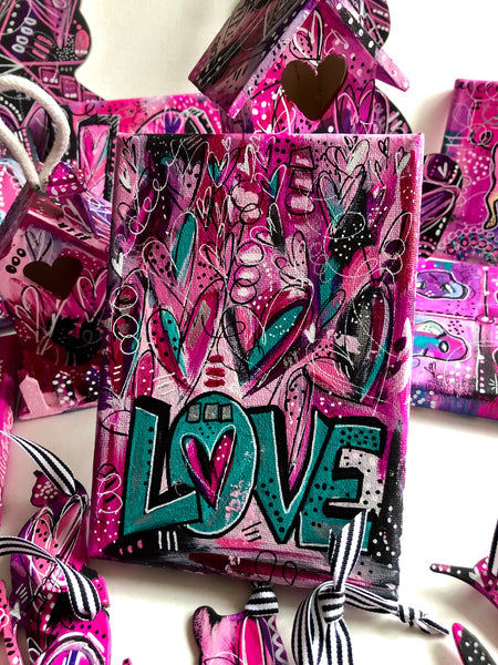 Graffiti LOVE Collection Original Art 5" x 7" FREE Shipping