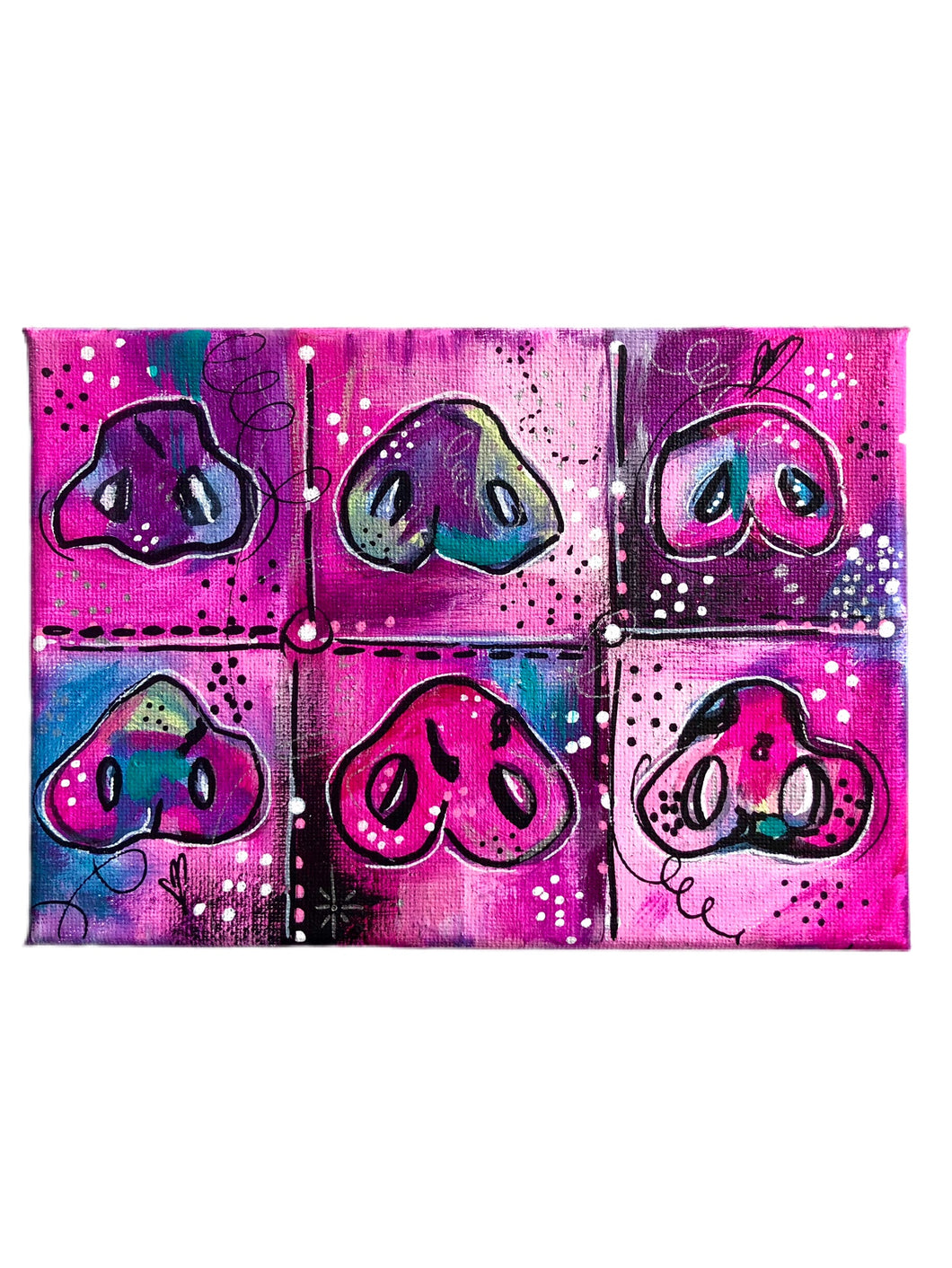 Pink Pig Snouts LOVE Collection Original Art 5