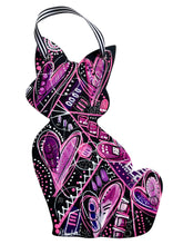 Load image into Gallery viewer, Pink Love -  Black Cat Canvas with Heart-Art
