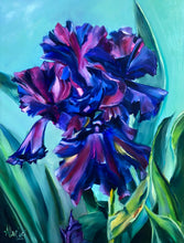 Load image into Gallery viewer, Bold Contemporary Art Print Canvas Iris Purple Blue Violet Flower Dance Art Alllison Luci

