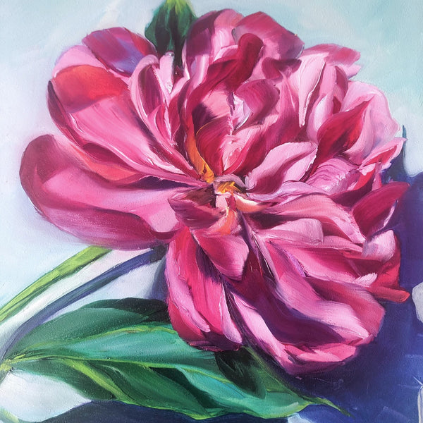 Miracles Blossom - Peony Oil Painting - 8x10