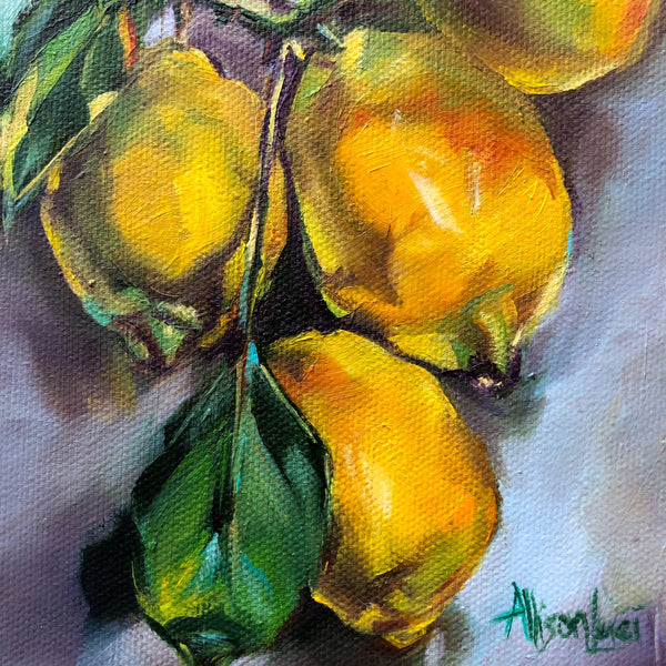 Lemon Love Original Oil Painting 5" x 7" x 1.5"