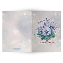 Load image into Gallery viewer, Light &amp; Love Holiday Card Wishing a Happy New Year Sheep

