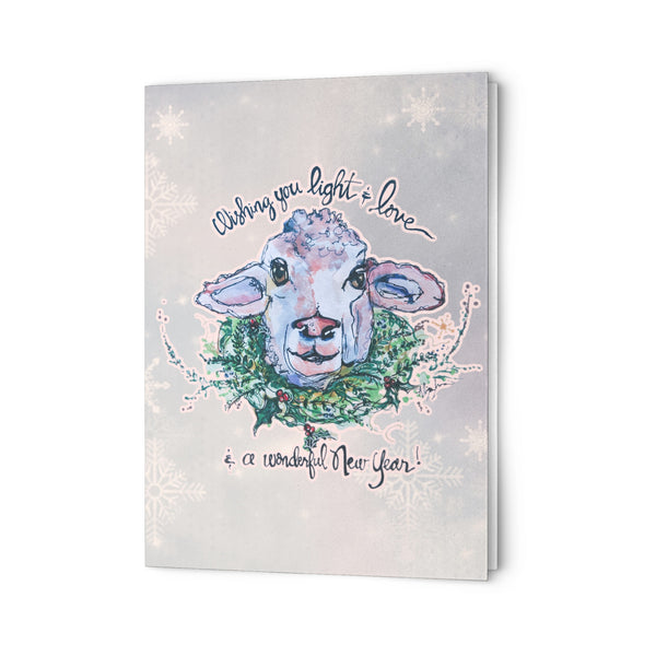 Light & Love Holiday Card Wishing a Happy New Year Sheep