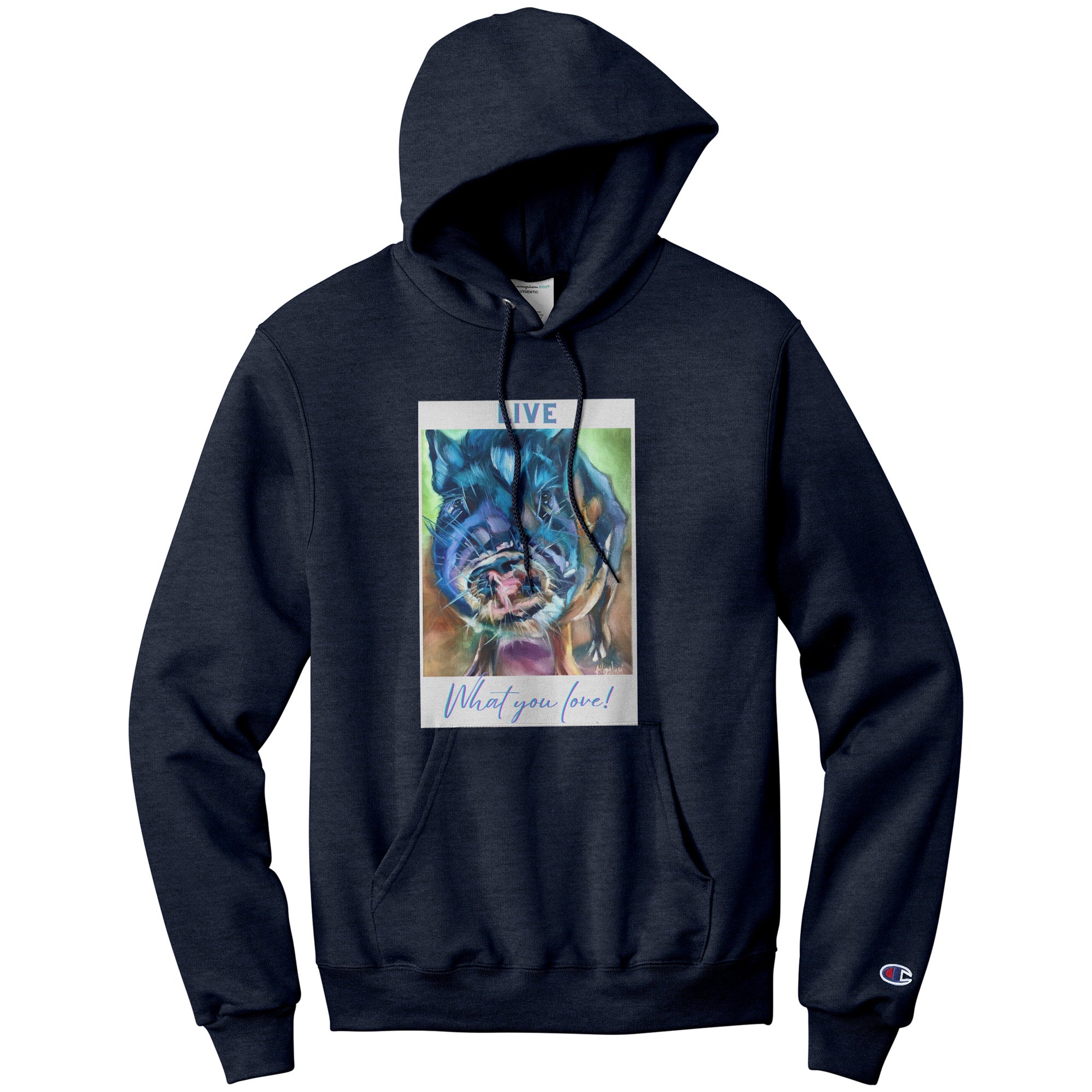 teelaunch Nester Champion Hoodie 3 Colors Live What You Love Outsiders Farm Navy Heather S