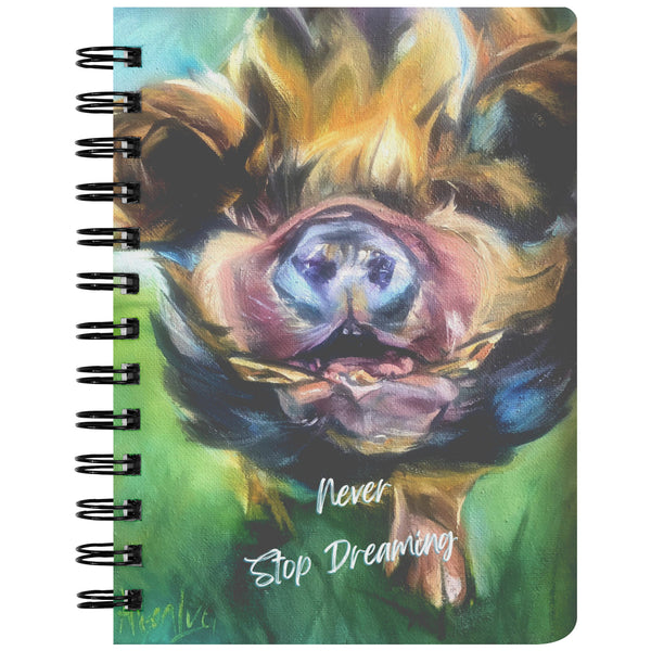 Never Stop Dreaming Journal with Petey Pig Art