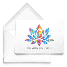Load image into Gallery viewer, No Mud No Lotus Blank Greeting Cards Set of 10, 30, 50 with Allison Luci Original Art
