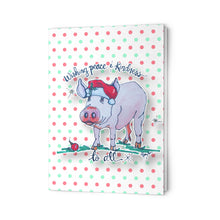Load image into Gallery viewer, Peace and Kindness to All Piggie Holiday Card
