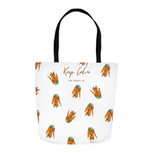 Load image into Gallery viewer, Keep Calm and Carrot On Tote Bags
