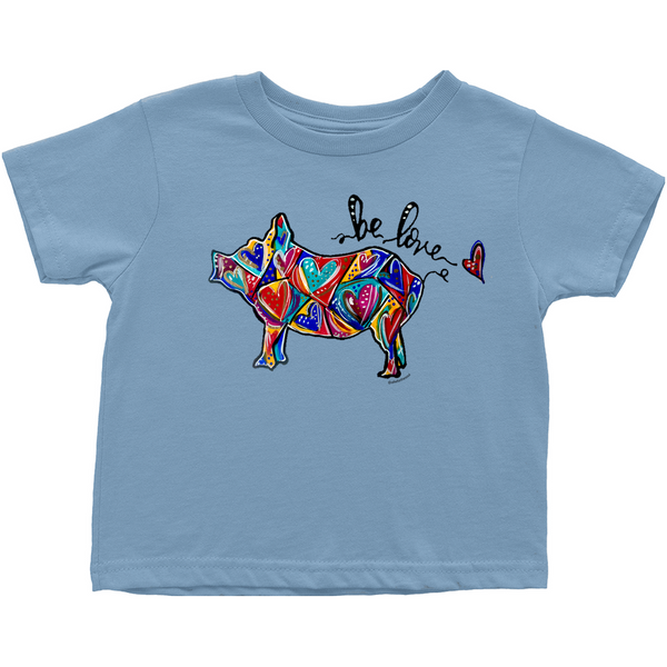 Be Love, Spread Love Pig Shape Heart Art T-Shirt (Toddler Sizes) - 3 Colors